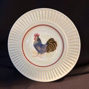 Cracker Barrel Farm Fresh Green Rim Rooster Plate by Susan Winget